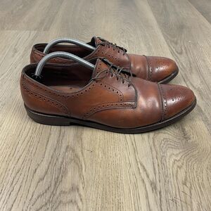 Allen Edmonds Sanford Shoes Mens Size 11 D Brown Cap Toe Oxford Dress Leather